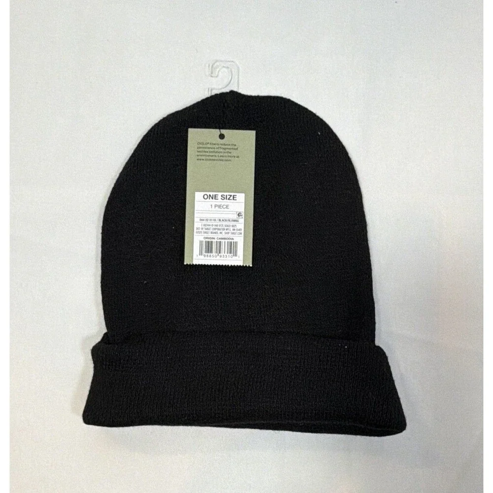 Goodfellow & Co Men’s Beanie Hat One Size Solid Pattern Color Black